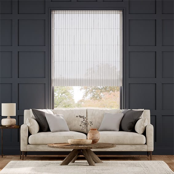 Colorized Leone Embroidered Voile Pinstripe Roman Blind 8758