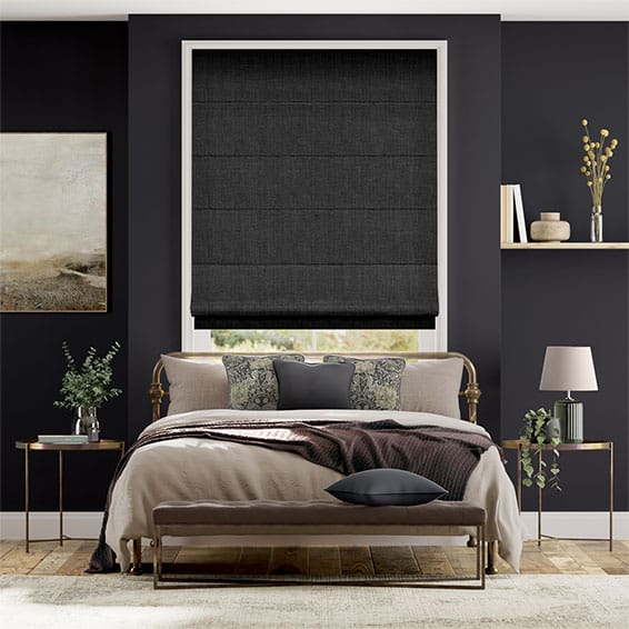 Colorized Electric Cavendish Charcoal Roman Blind 7319