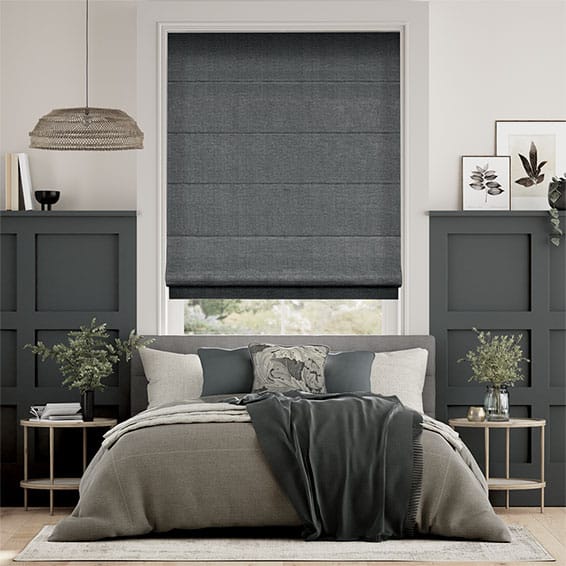 Colorized Electric Harrow Flint Roman Blind 7338