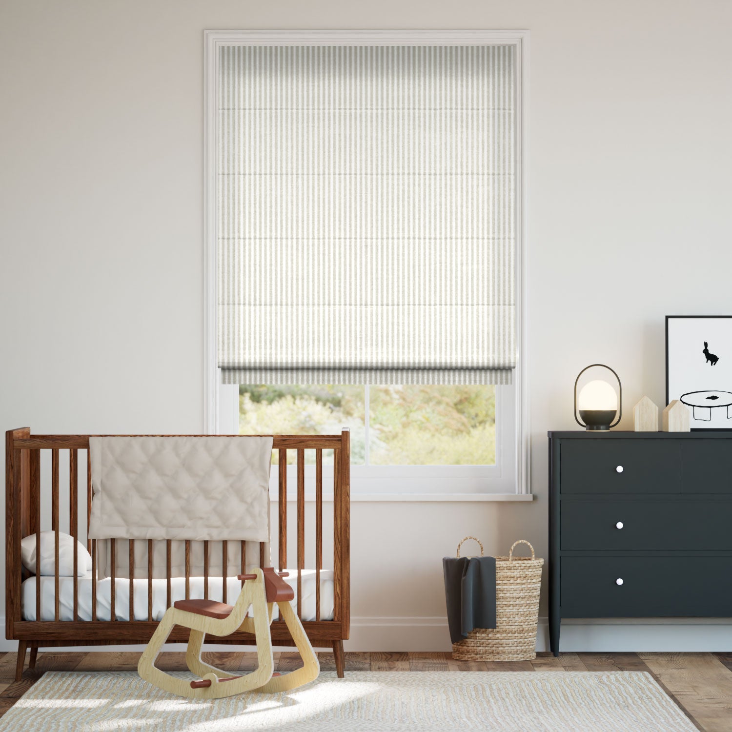 Colorized Electric Tiger Stripe Dove Grey Roman Blind 7353