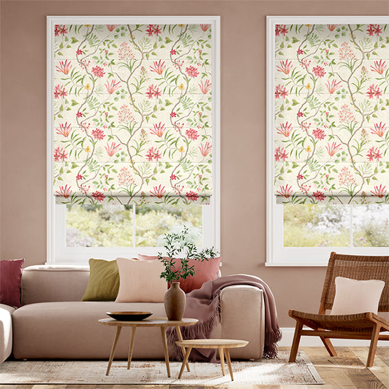 Colorized Orchid Trail Berry Lime Roman Blind 7380