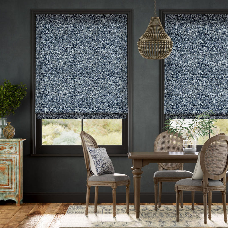 Colorized William Morris Willow Ink Roman Blind 7482