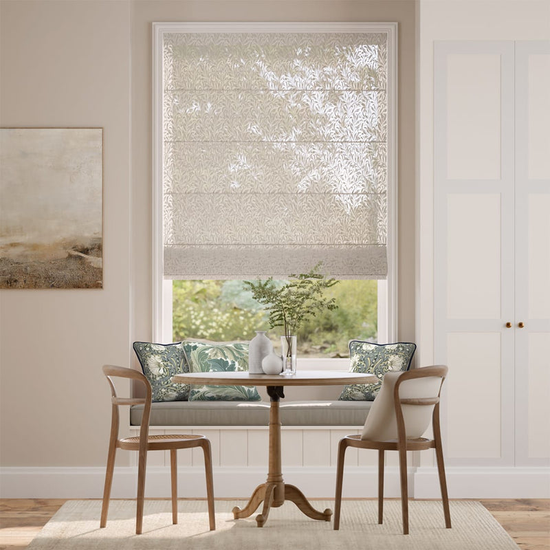 Colorized William Morris Willow Bough Voile Linen Roman Blind 7534