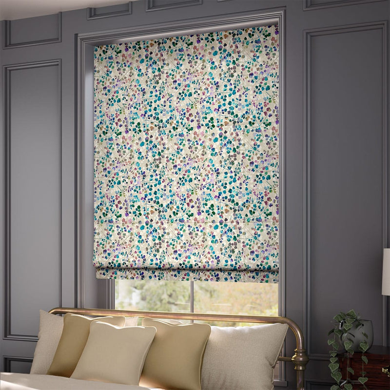 ColorizedZoom Rue Watercolour Opal Roman Blind 7536