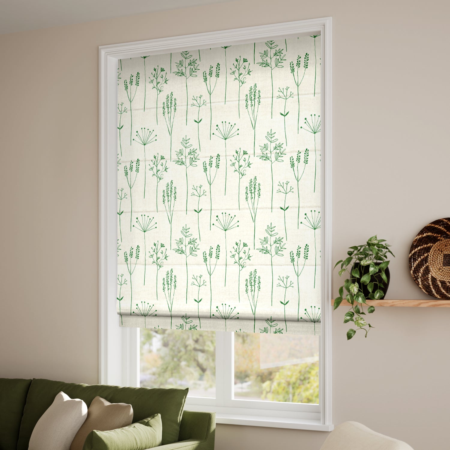 ColorizedZoom Stipa Juniper Roman Blind 7542