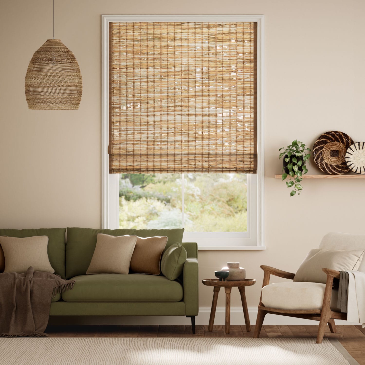 Colorized Leticia Cedar & Demerara Roman Blind 7568