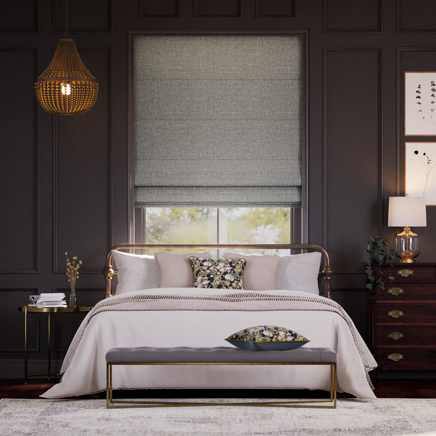 Colorized Sedona Blackout Domino Roman Blind 7582