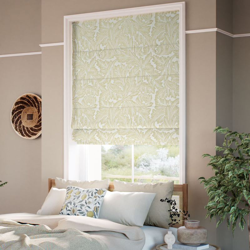 ColorizedZoom William Morris Acanthus Jacquard Olive  Roman Blind 7606