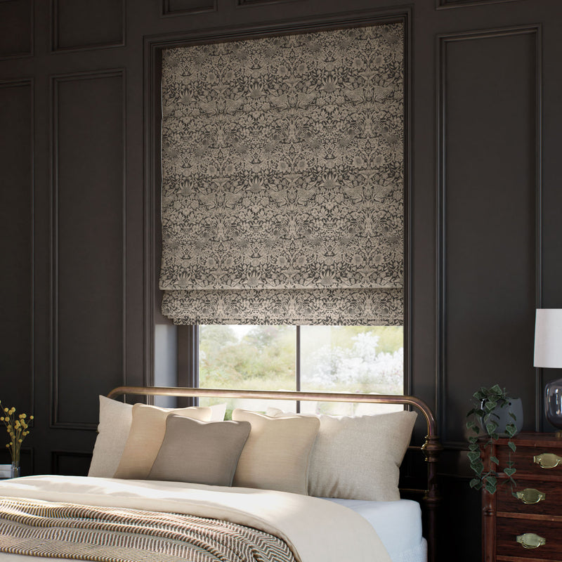 ColorizedZoom William Morris Strawberry Thief Jacquard Antique Bronze  Roman Blind 7610