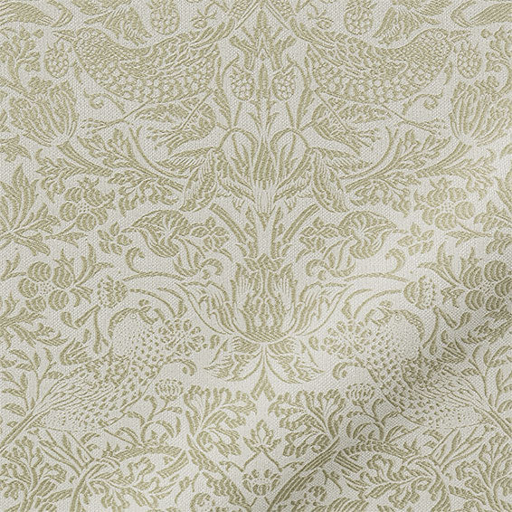 ColorizedPLA William Morris Strawberry Thief Jacquard Olive  Roman Blind 7613
