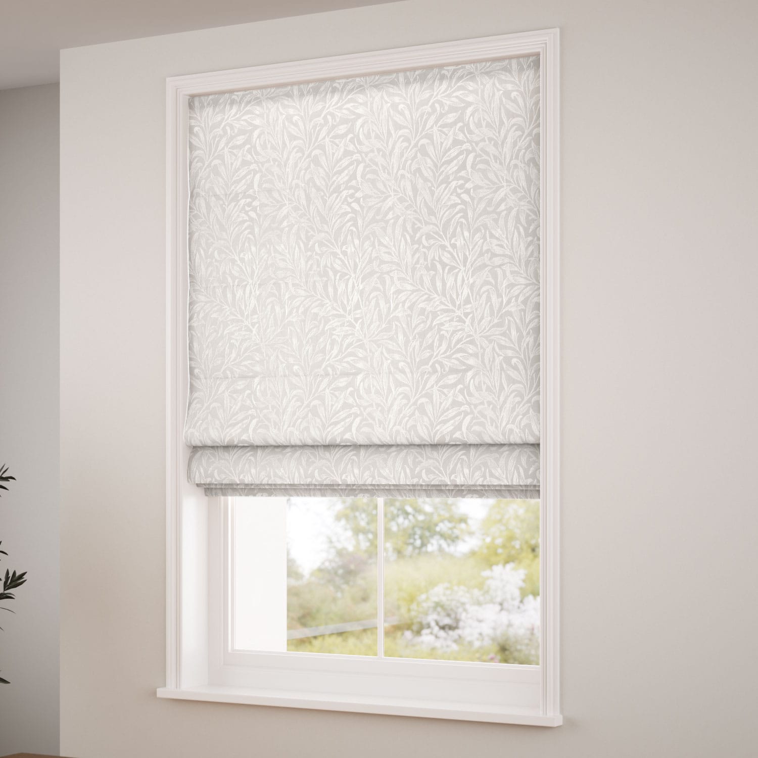 ColorizedZoom William Morris Willow Bough Jacquard Oyster Roman Blind 7619