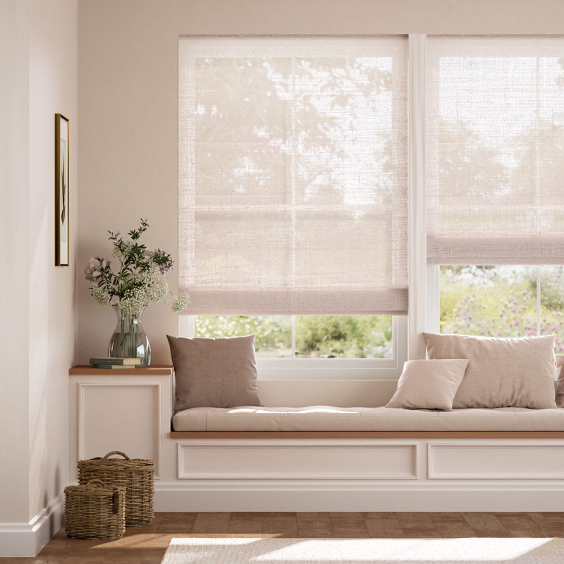 Colorized Lumiere Unlined Ariel Cherry Blossom Roman Blind 7672