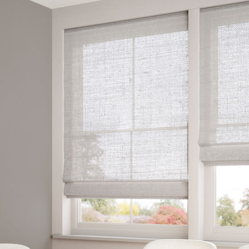ColorizedZoom Lumiere Unlined Ariel Silver Stone Roman Blind 7678