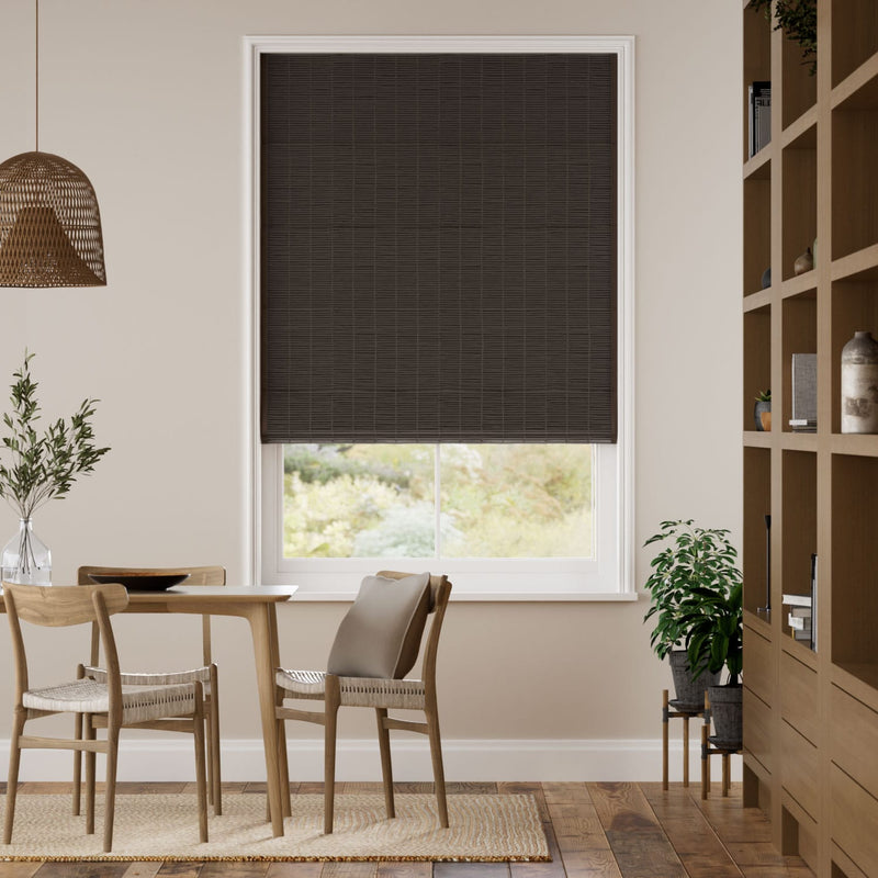 Colorized Electric Vanua Blackout Umber & Acorn Roman Blind 7755