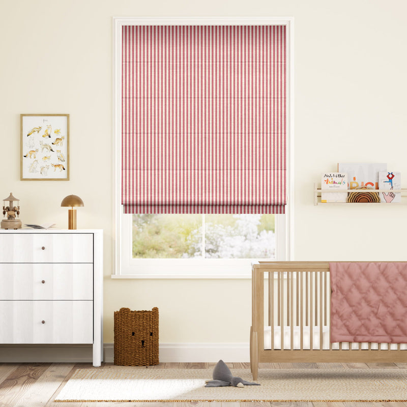 Colorized Chester Stripe Berry Roman Blind 7760
