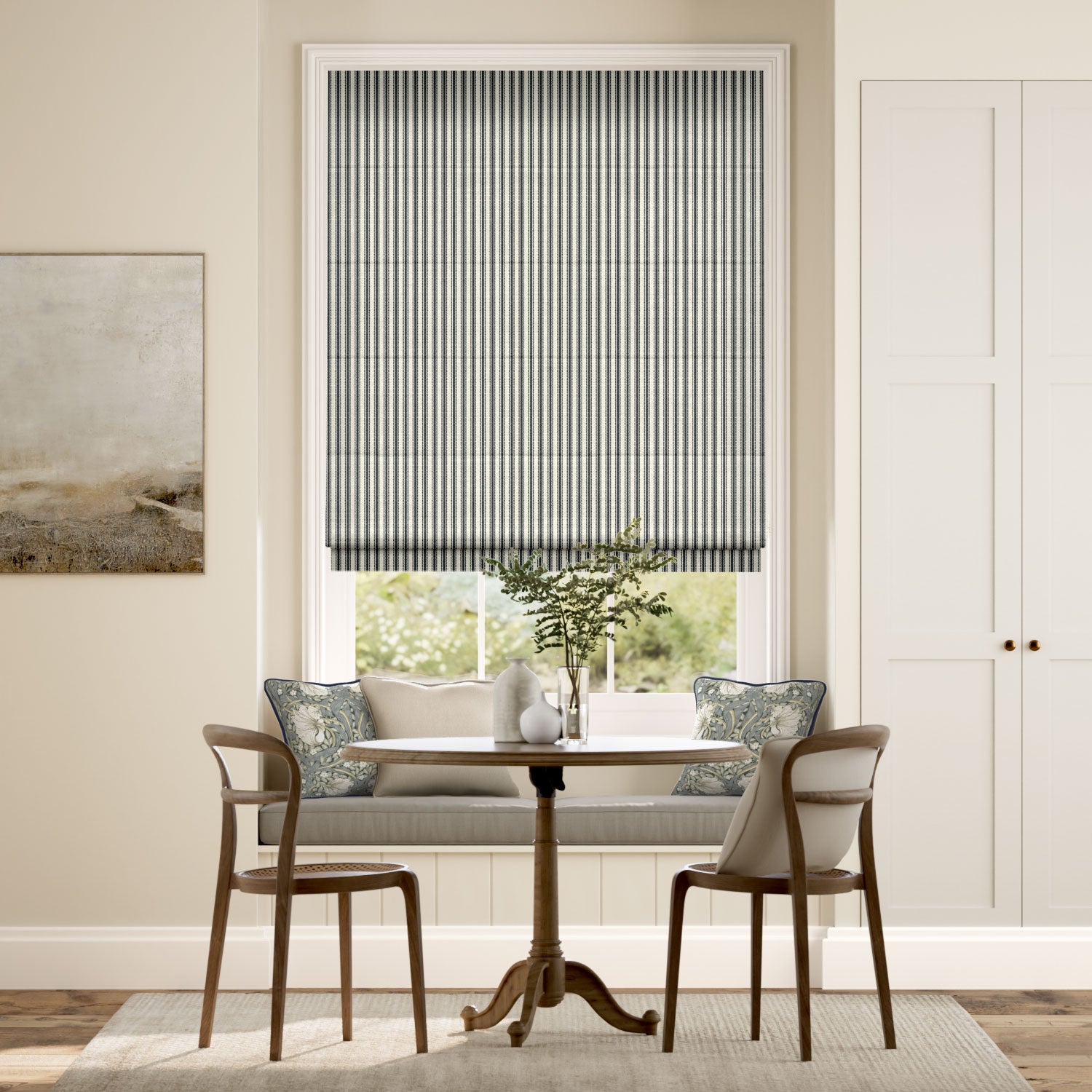 Colorized Chester Stripe Slate Roman Blind 7763