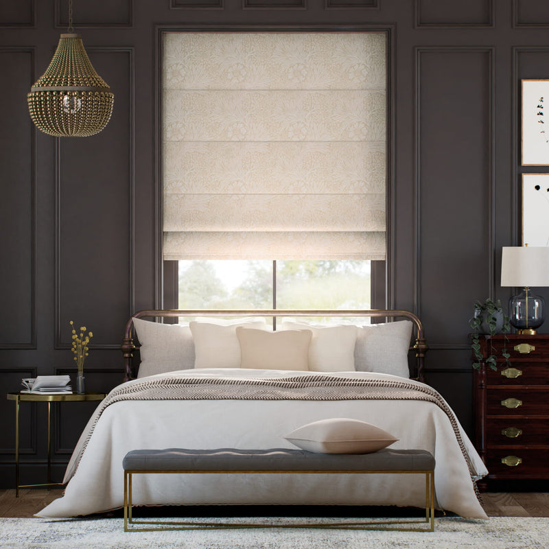 Colorized William Morris Marigold Jacquard Soft Gold Roman Blind 7818