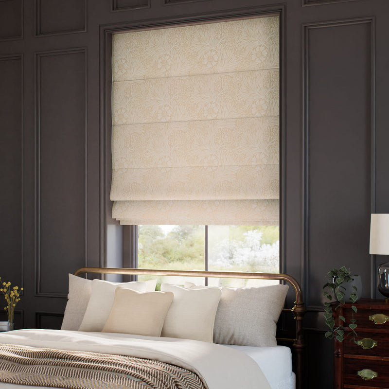 ColorizedZoom William Morris Marigold Jacquard Soft Gold Roman Blind 7818