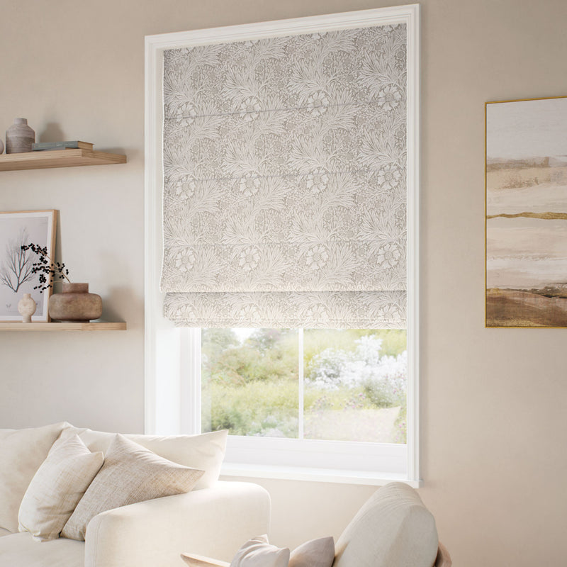 ColorizedZoom William Morris Marigold Jacquard Linen Roman Blind 7816