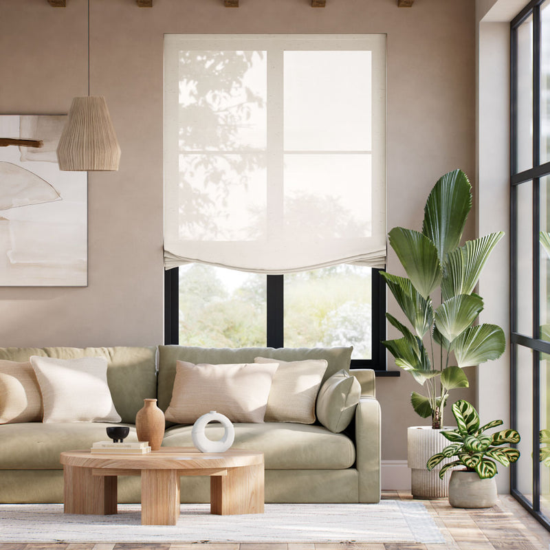 Colorized Madagascar Voile Neutral Relaxed Roman Blind 7876