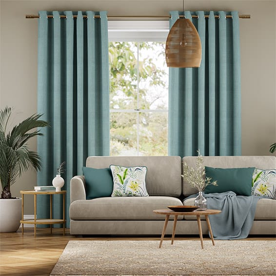 Colorized Eternity Linen Teal Curtains 5457