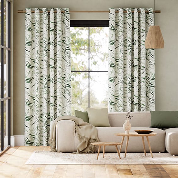 Colorized Kentia Linen Leaf Curtains 5465