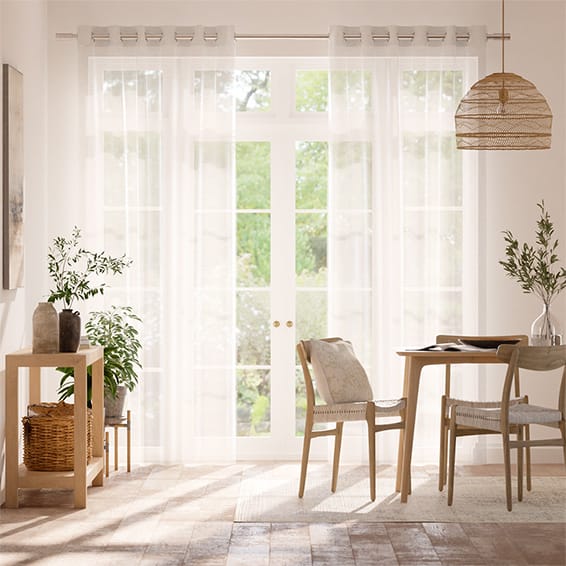 Colorized Cirrus Voile Cotton White Curtains 5503