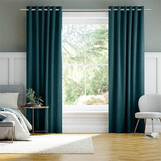 Colorized Velvet Mediterranean Teal  Curtains 5515