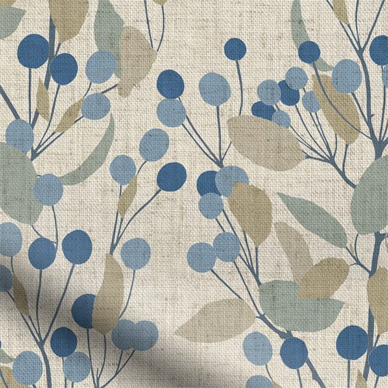 ColorizedPLA Bursting Berries Vintage Linen Blueberry Curtains 5519