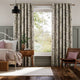 Colorized Bursting Berries Vintage Linen Pastel Pink Curtains 5522