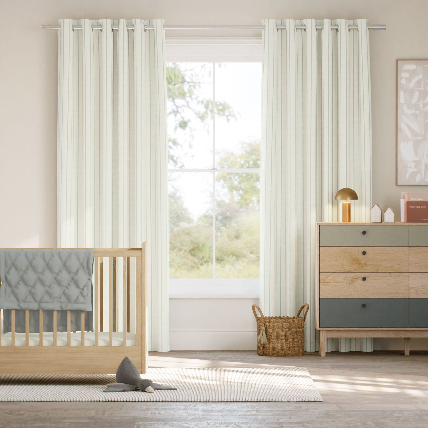Colorized Twill Stripe Duck Egg  Curtains 5558