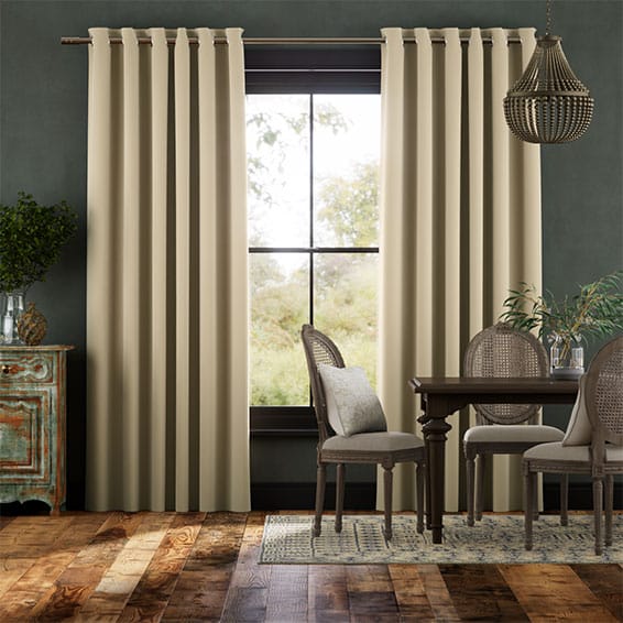 Colorized Canterbury Velvet Cream Curtains 5590