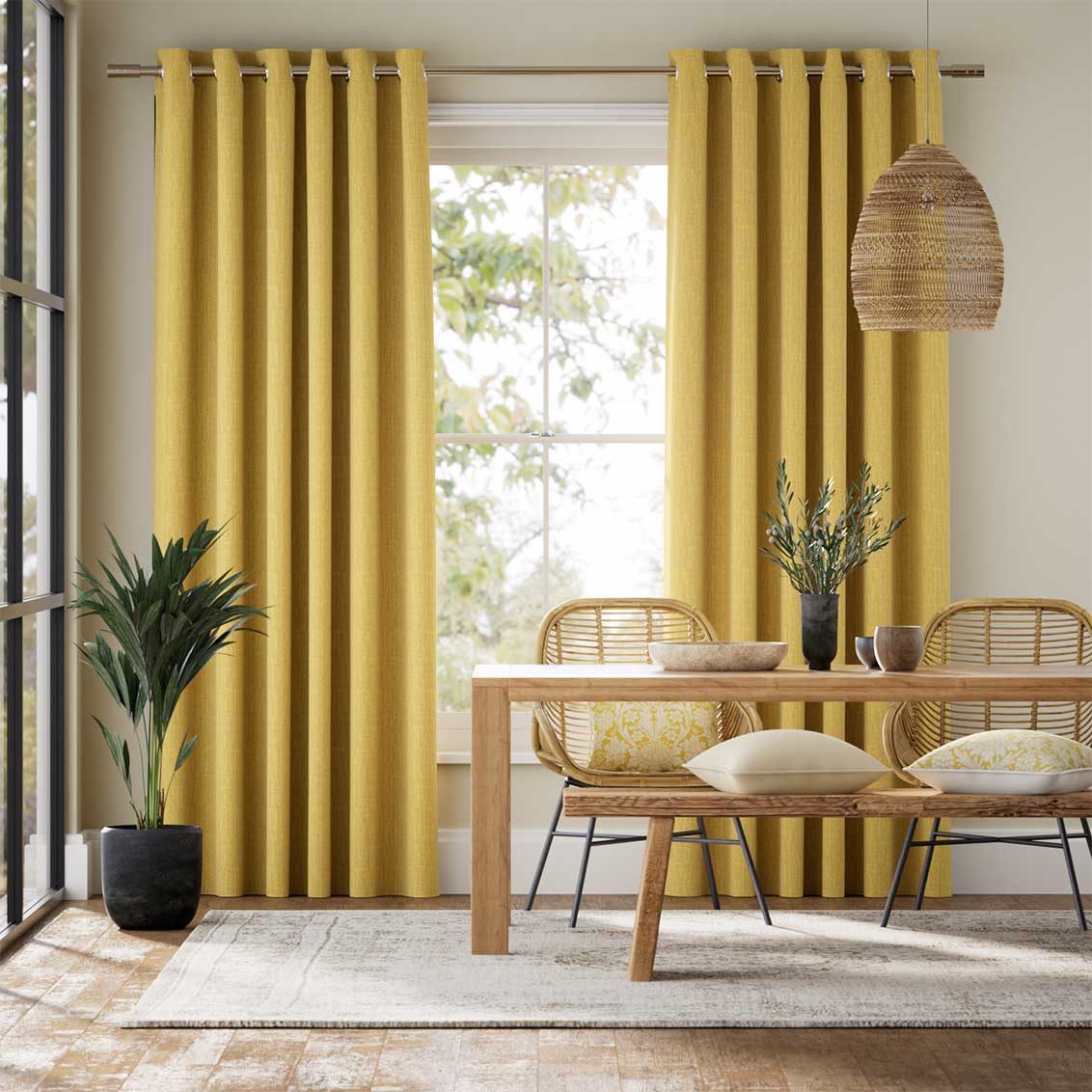Colorized Cavendish Mimosa Gold Curtains 5636