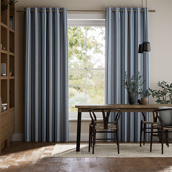 Colorized Twill Stripe Linen Denim Curtains 5705