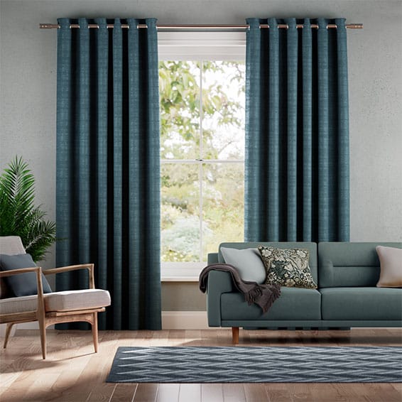 Colorized Plush Chenille Ocean Blue  Curtains 5710