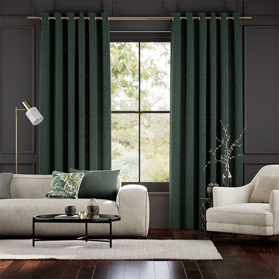 Colorized Paleo Linen Teal Twilight  Curtains 5728