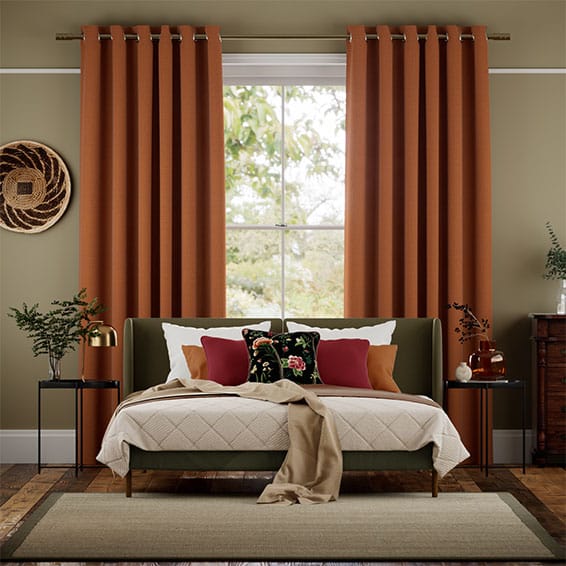 Colorized Paleo Linen Pumpkin  Curtains 5721