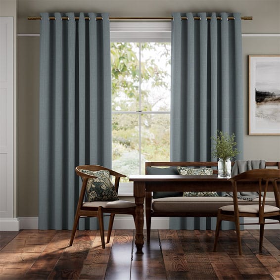 Colorized Paleo Linen Smoky Blue  Curtains 5725