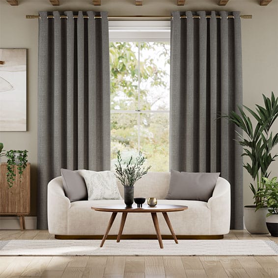 Colorized Paleo Linen Charcoal Curtains 5714