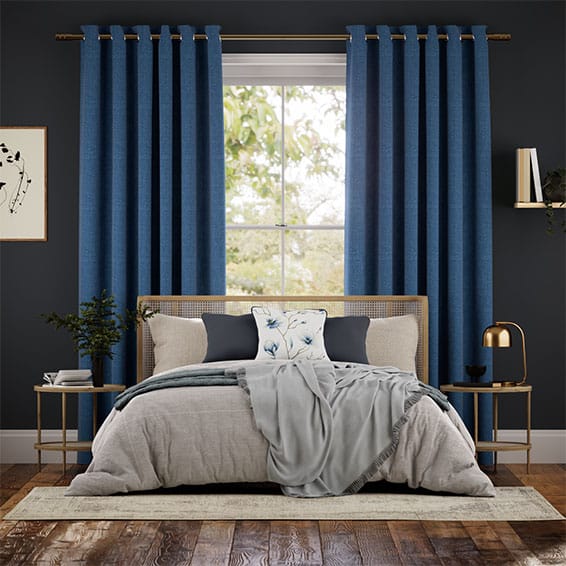 Colorized Paleo Linen Blue Azure Curtains 5713