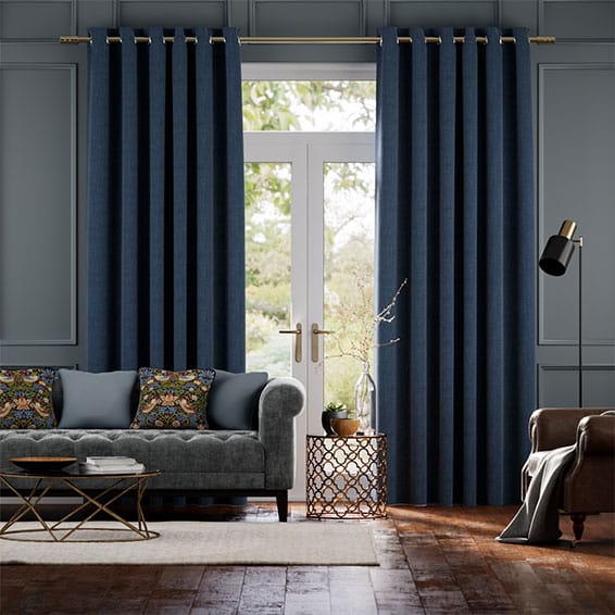 Colorized Paleo Linen Vintage Indigo Curtains 5731