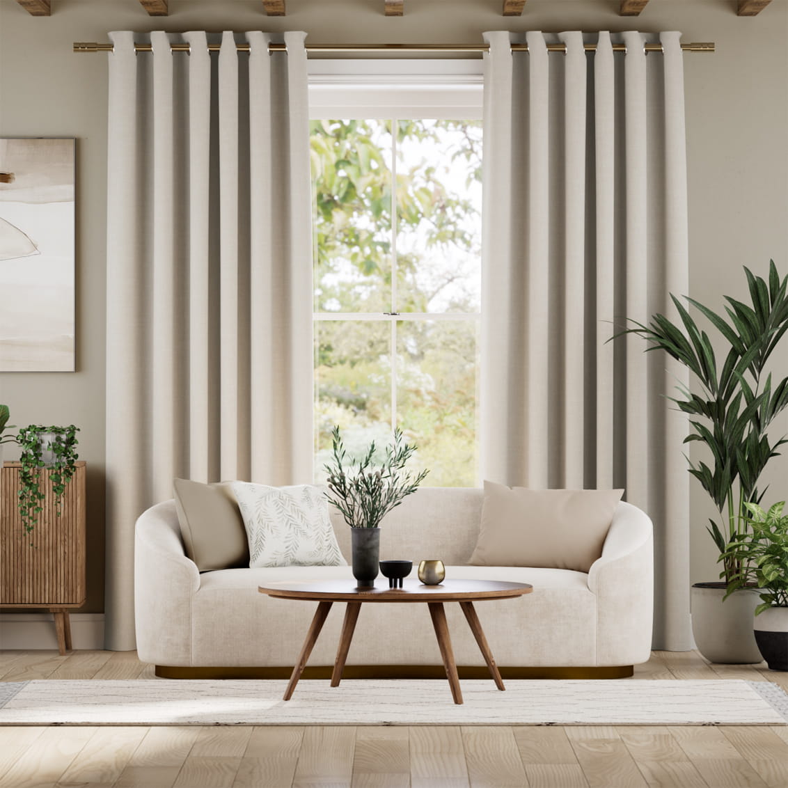 Colorized Bijou Linen Grey Wash  Curtains 5745