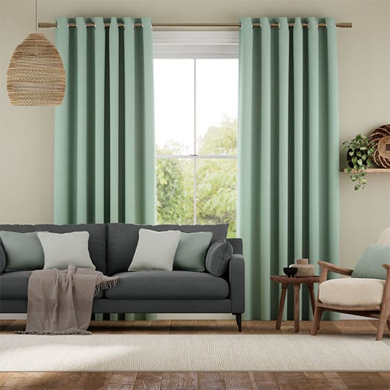 Colorized Bijou Linen Aqua  Curtains 5740