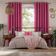 Colorized Bijou Linen Magenta  Curtains 5747