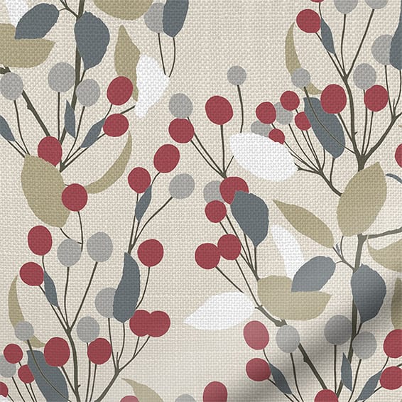 ColorizedPLA Bursting Berries Linen Cherry Curtains 5762