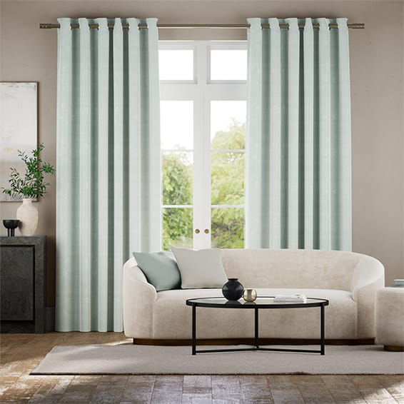 Colorized Dupioni Faux Silk Duck Egg Curtains 5766