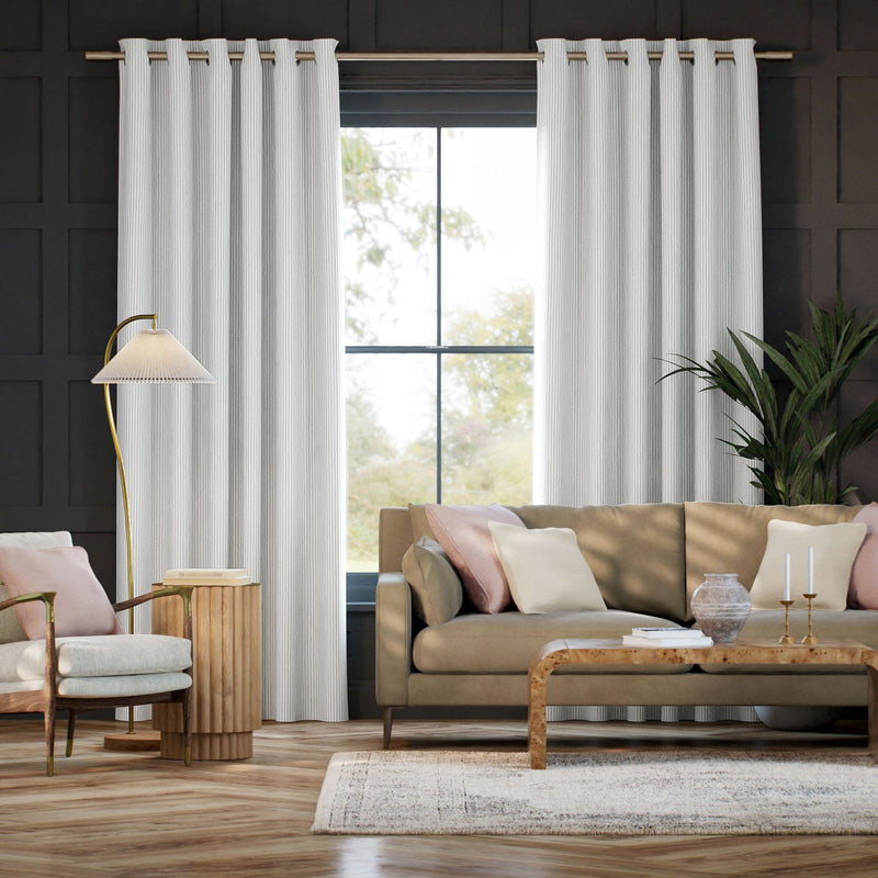 Colorized Devon Stripe Fossil Grey  Curtains 5787
