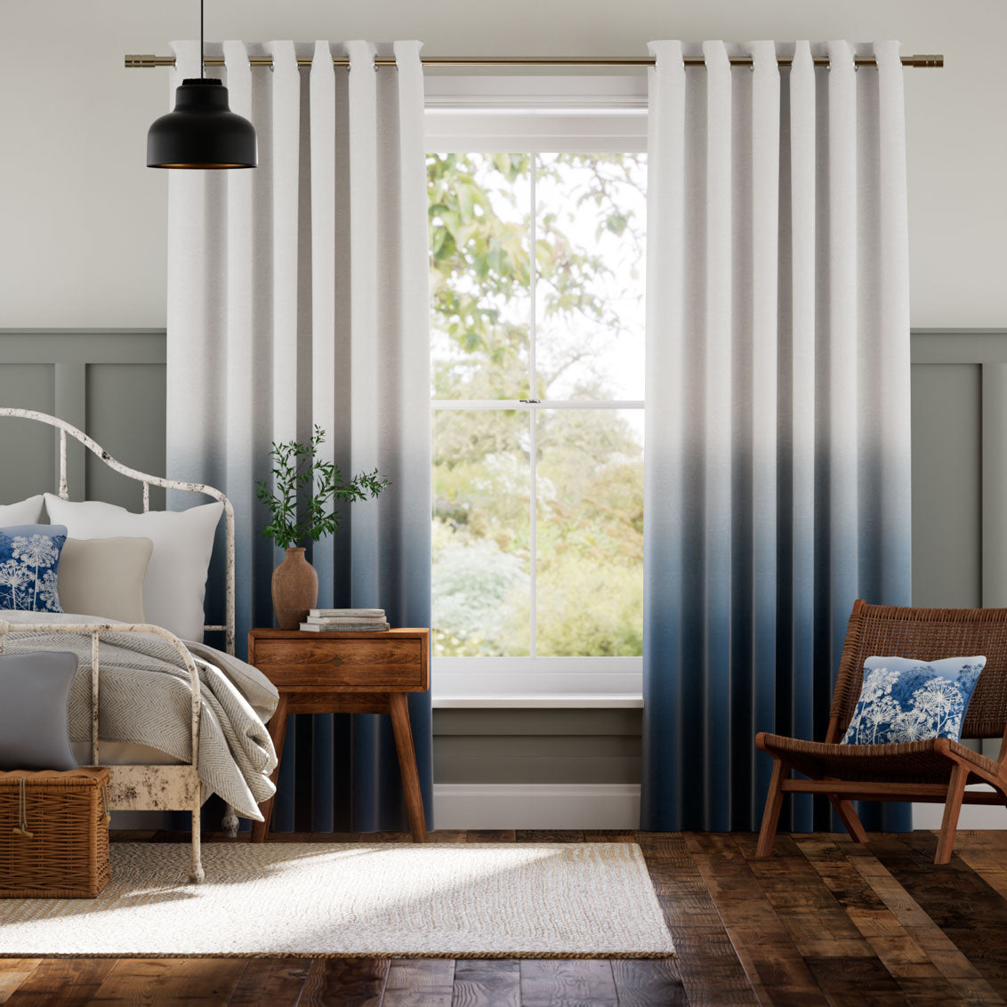 Colorized Ombre Midnight Curtains 5799