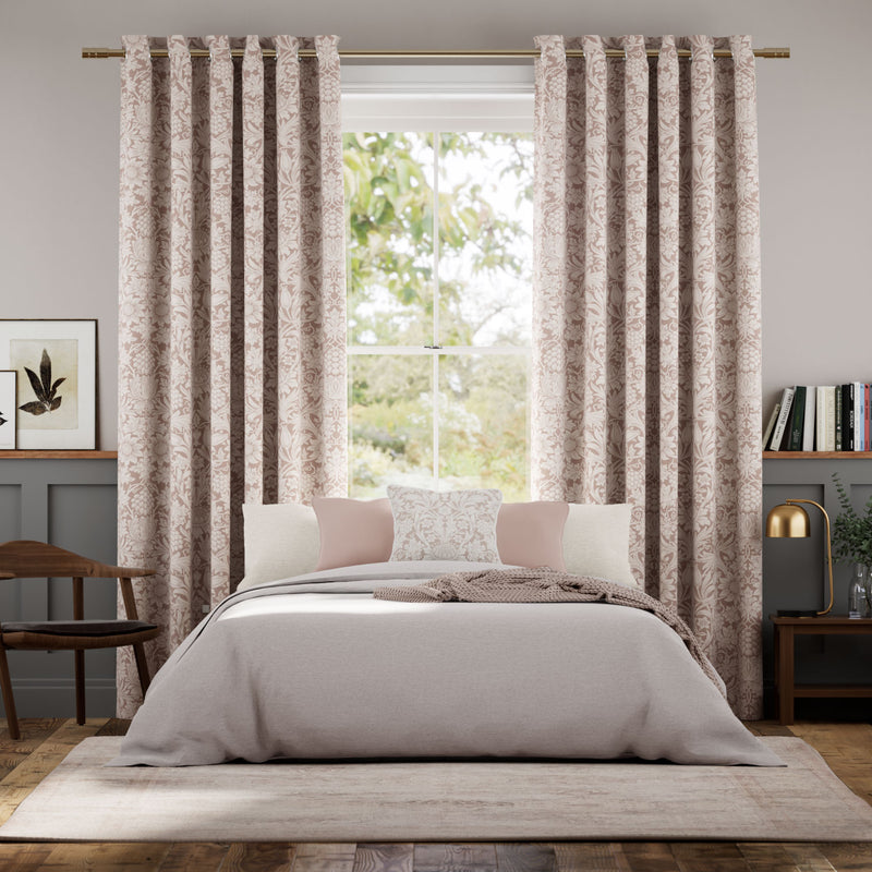 Colorized William Morris Sunflower Dusky Rose Curtains 5828