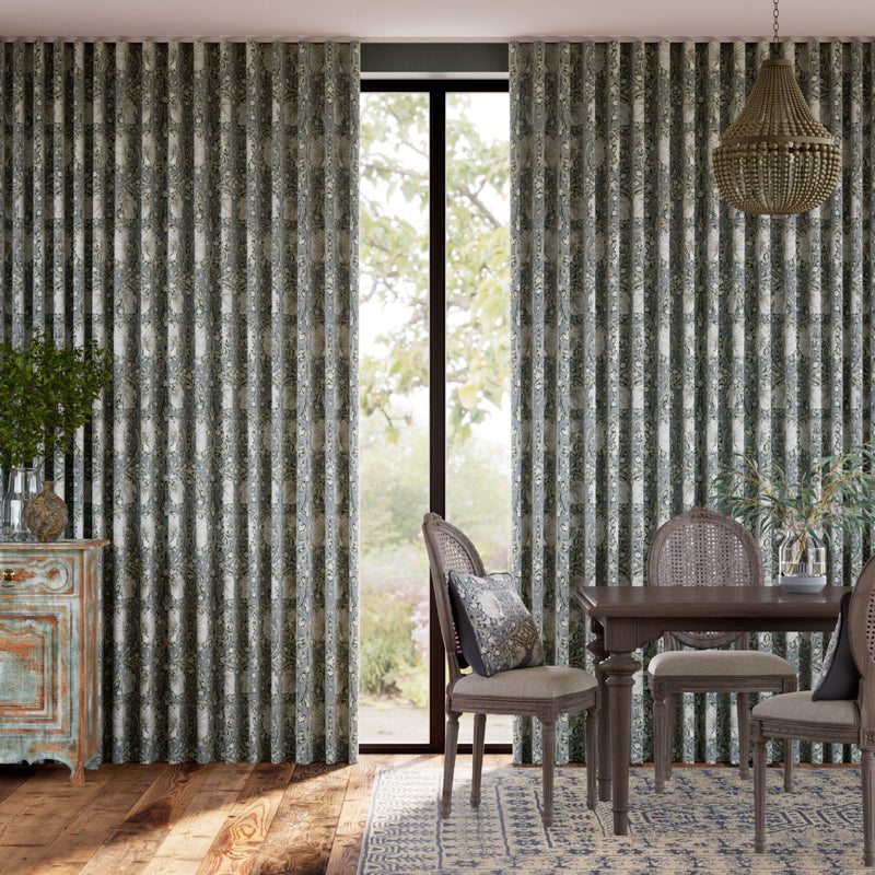 Colorized William Morris Pimpernel French Grey Curtains 5906